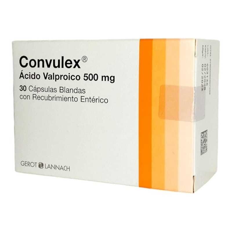 Convulex 500 mg x 30 cápsulas Blandas con Recubrimiento Entérico "Ley Cenabast" Farmex-Pluxee-Persistente